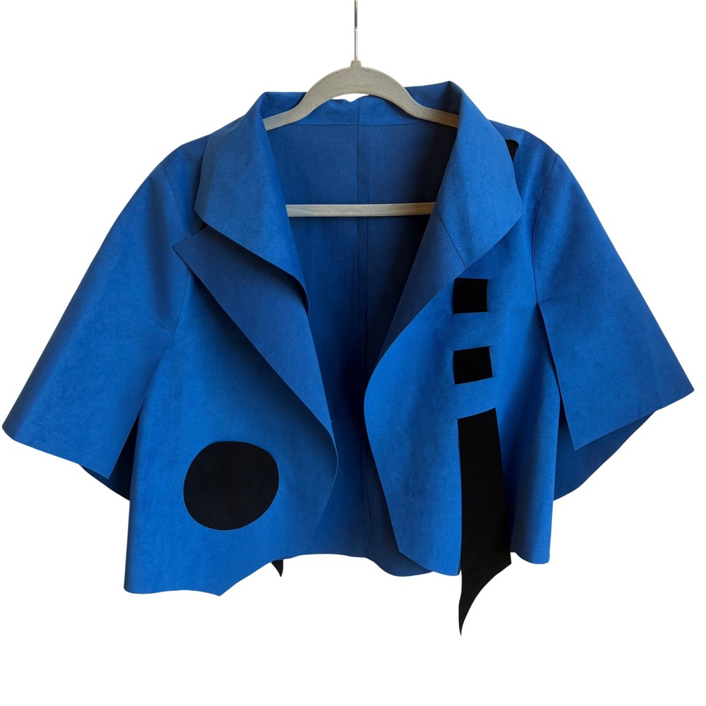 Teresa Maria Widuch Chop Jacket Jazz Blue Women's M Ultrasuede Architectural